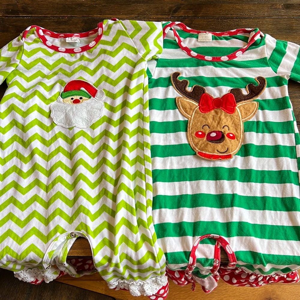 Super cute Christmas pajamas... Santa and Rudolph